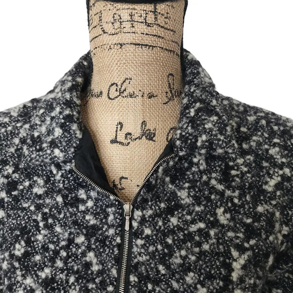 Claudie Pierlot Paris Womens Designer Wool Tweed Blazer Jacket Size 2 Black - Picture 7 of 12